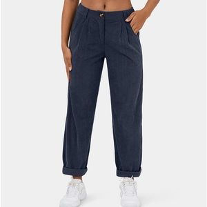 NWOT That Tik Tok Brand Halara High Rise Navy Corduroy Straight Leg